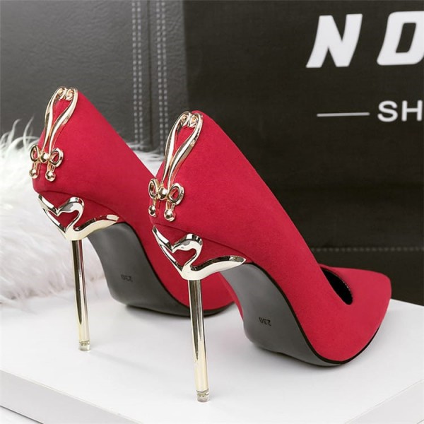 size:4.5-7.5 Women Sexy Metal Heel Pointed-toe High Heels Shoes