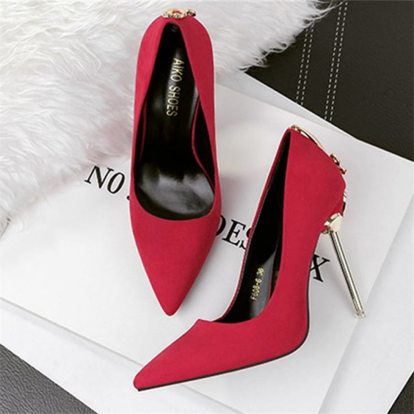 size:4.5-7.5 Women Sexy Metal Heel Pointed-toe High Heels Shoes