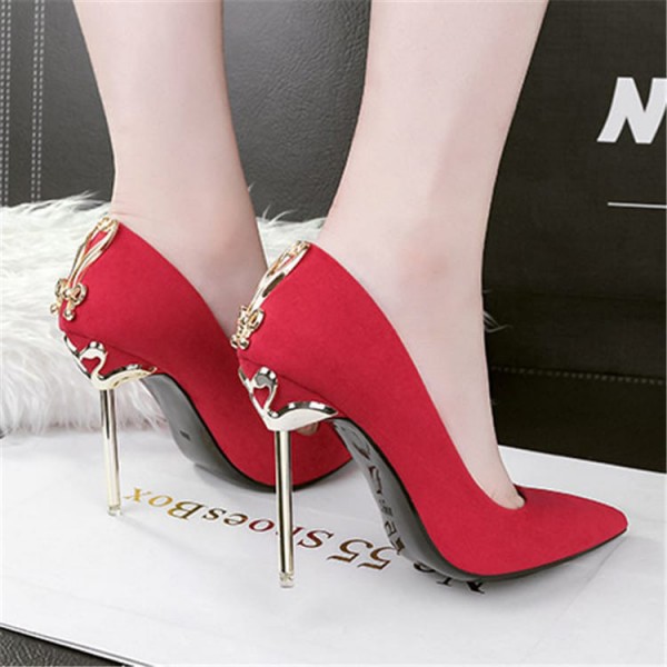 size:4.5-7.5 Women Sexy Metal Heel Pointed-toe High Heels Shoes