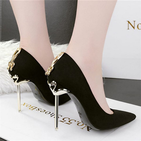 size:4.5-7.5 Women Sexy Metal Heel Pointed-toe High Heels Shoes