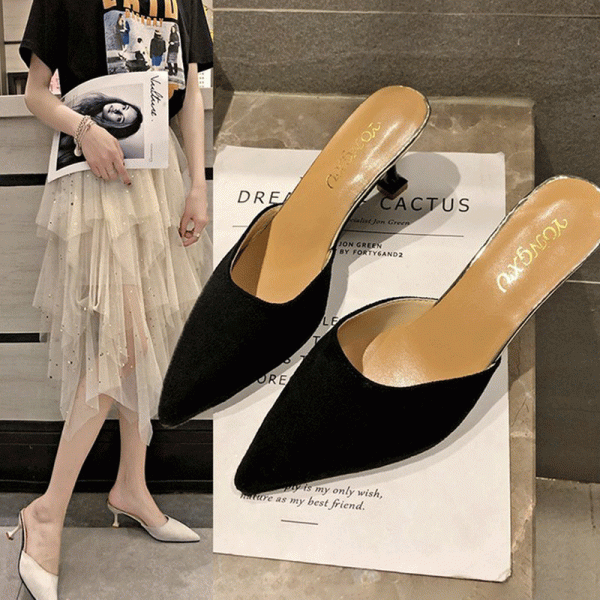 Size:4.5-8.5 Women Fashion Suede Upper Mules Shoes