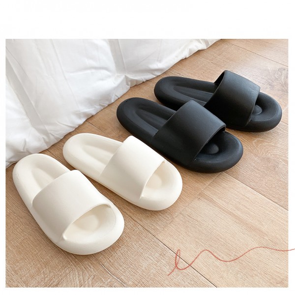 Summer Women And Men Home Bathroom Thickening Wear-Resistant Solid Color EVA Slippers