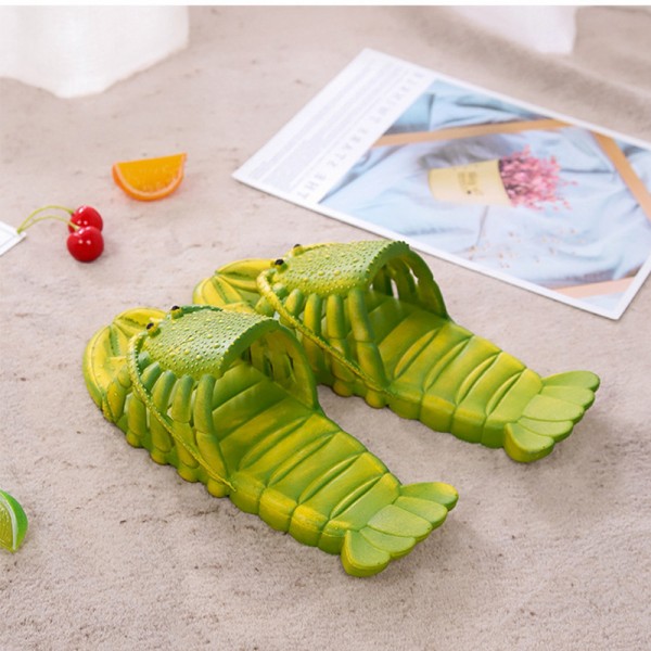 Couple Funny Casual Lobster Shape Hollow Design Flat Slippers