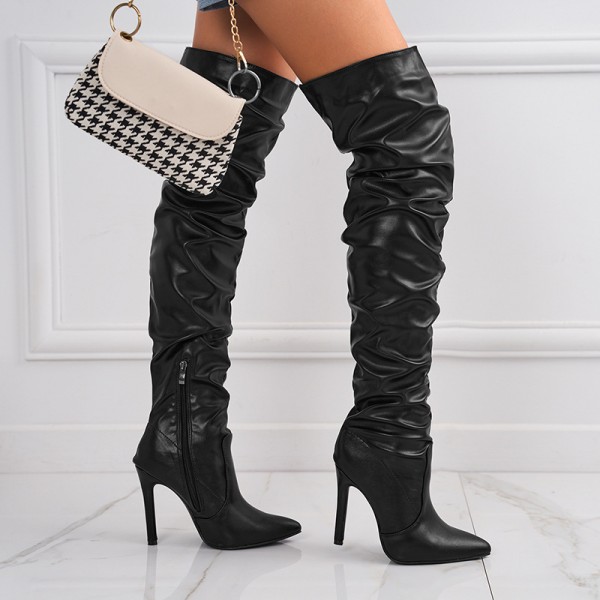 Women Fashion PU Knee Over The Knee