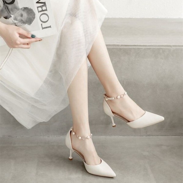 Women Fashion Sexy Pointed Toe Chunky Heel Sandals Pumps