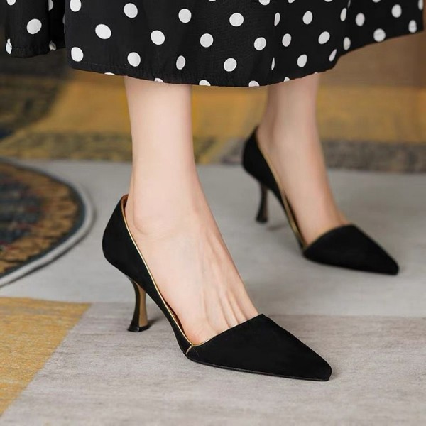 Women Fashion Sexy Solid Color Point-Toe Pumps