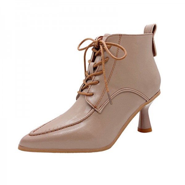 Women Fashion Simple Solid Color Pointing Toe Short Boots