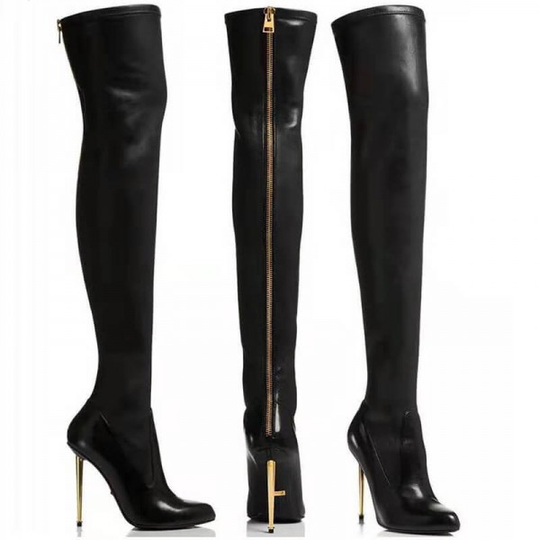 Size:4.5-11 Women Fashionable Large Size Metal Back Zipper Design Over The Knee Boots