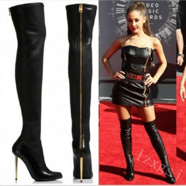 Size:4.5-11 Women Fashionable Large Size Metal Back Zipper Design Over The Knee Boots